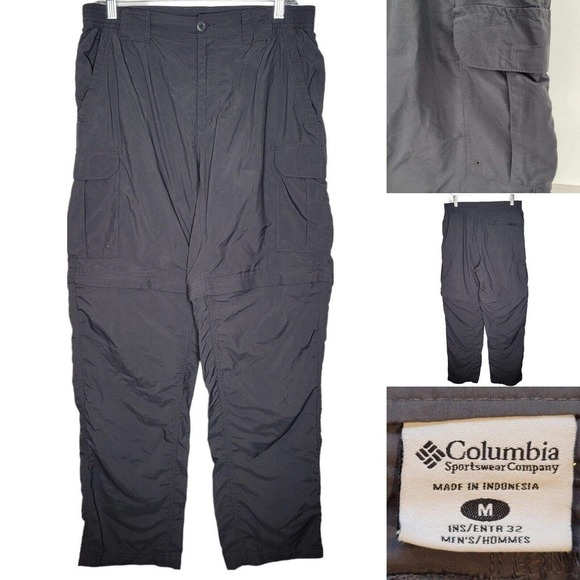 Columbia Men’s Medium 34 Gray Silver Ridge Convertible Cargo Pants Nylon - Picture 1 of 9